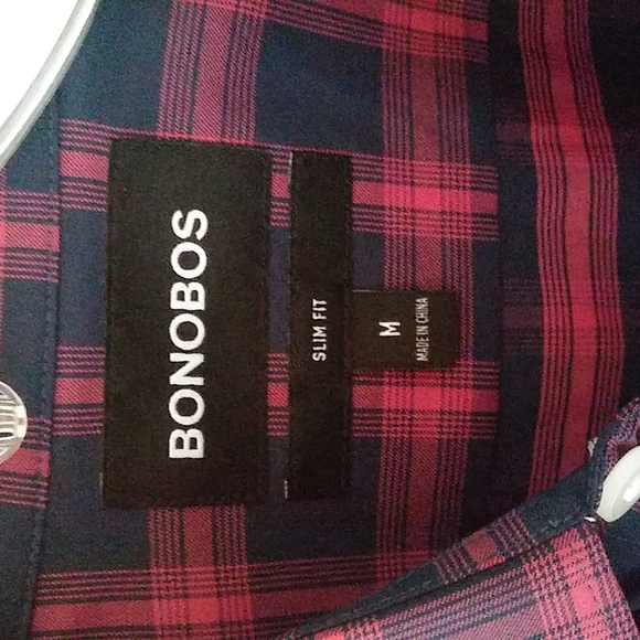 Bonobos button down shirt, blue/pink, size M slim - Picture 3 of 4